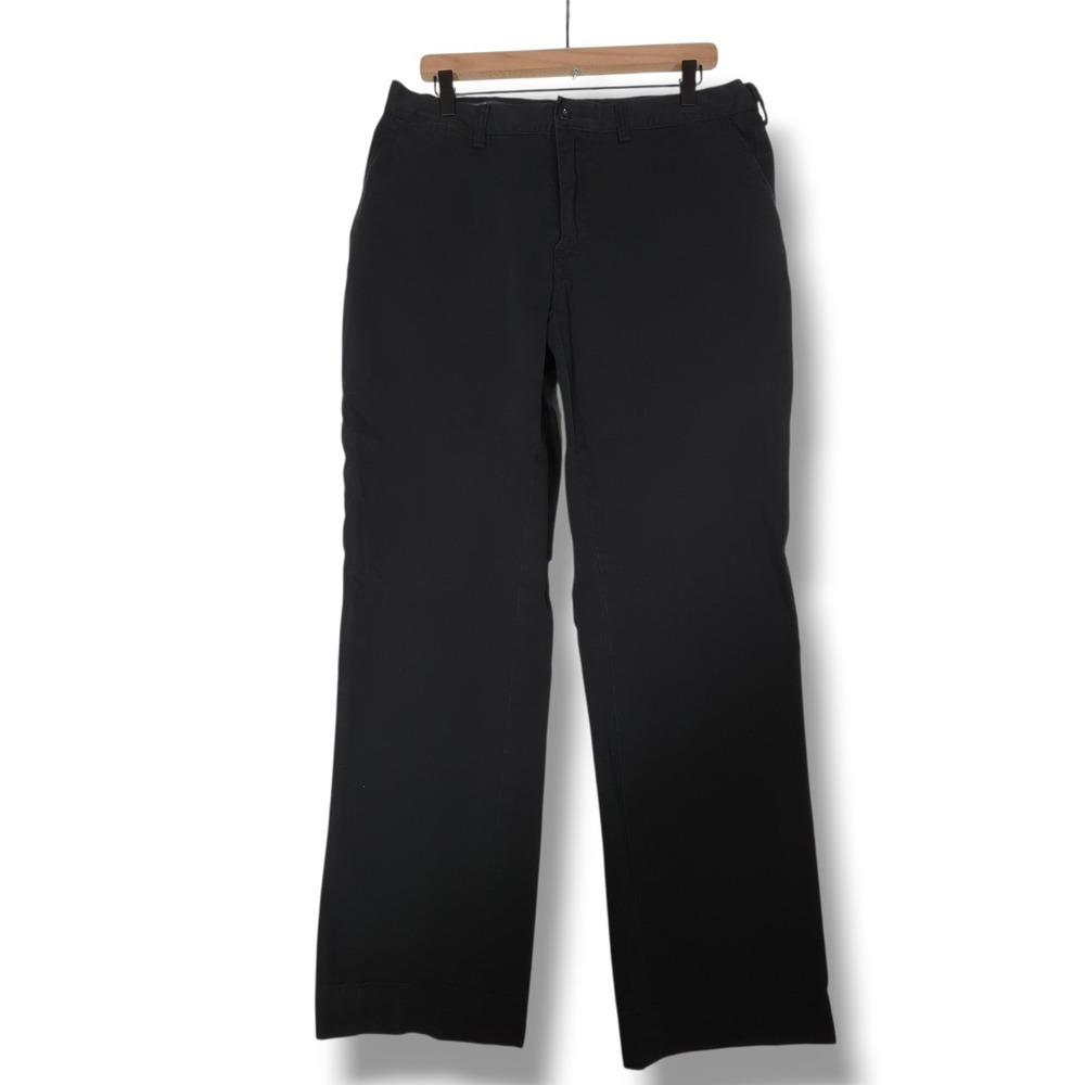 Polo Ralph Lauren Suffield Pants Mens 35x32 Black Chinos Flat Front Trousers VTG